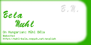 bela muhl business card